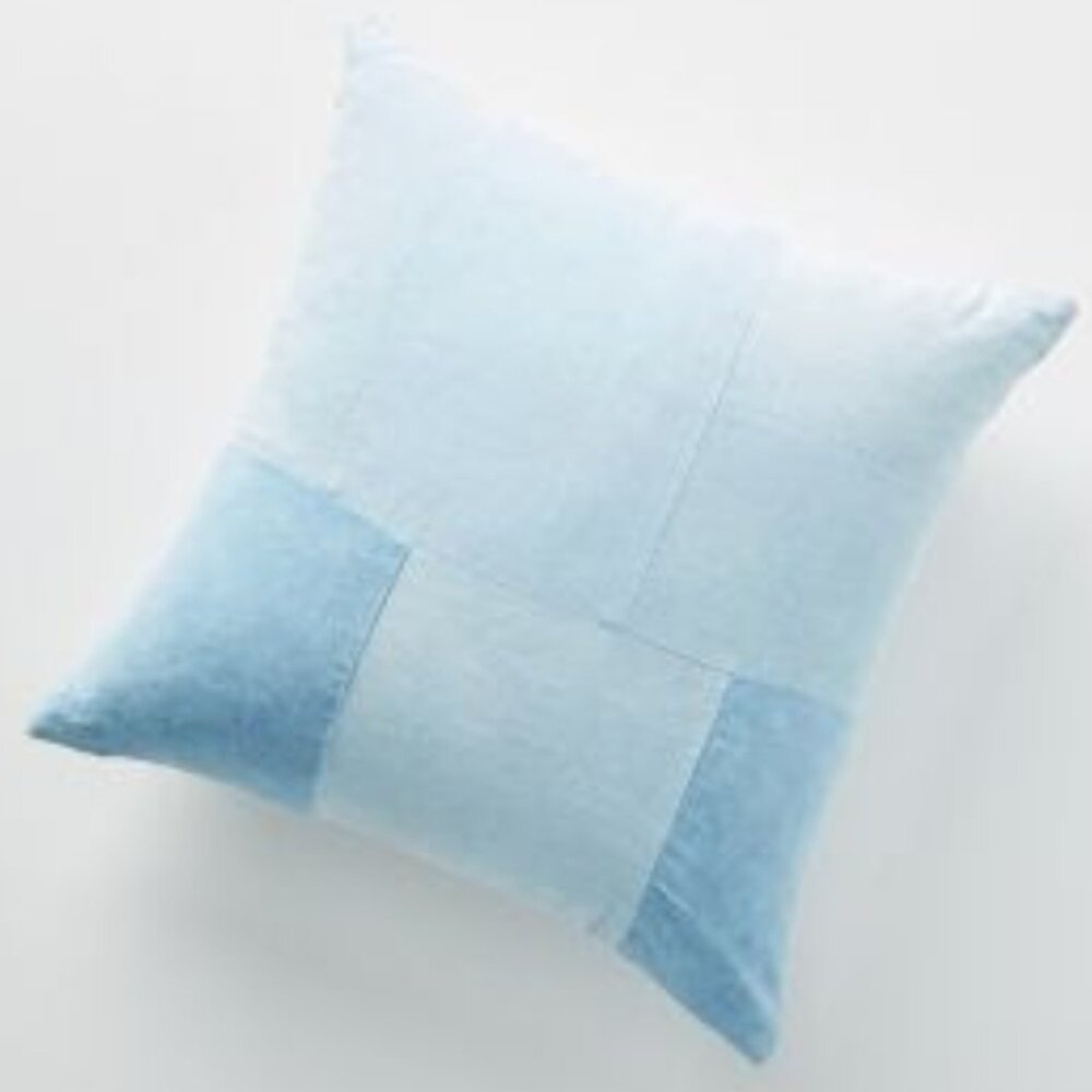 Anthropologie Flower-Dyed Patchworked Pillow